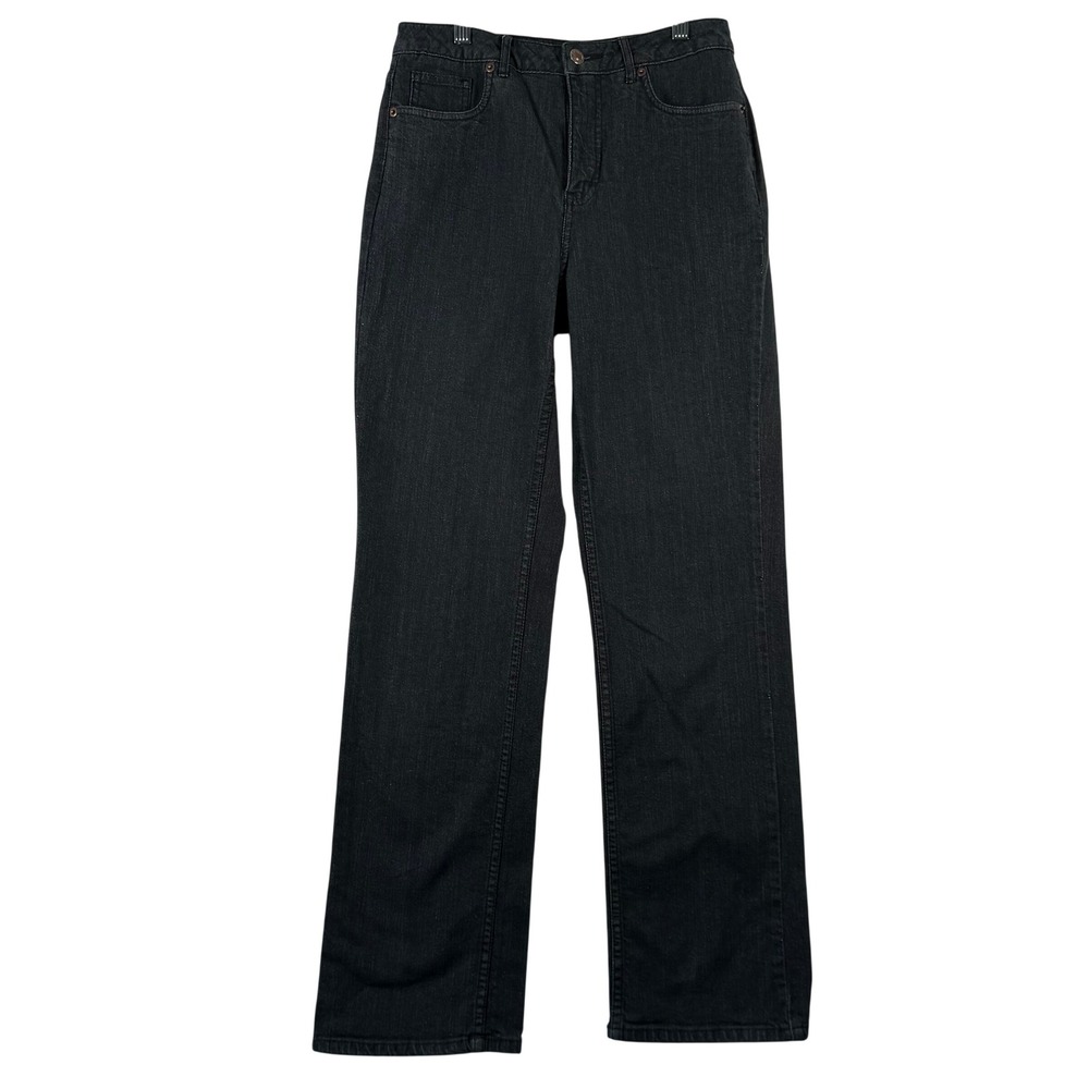 Coldwater Creek Women 4 Straight Leg Jeans‎ Black High Rise Stretch Denim 28x29